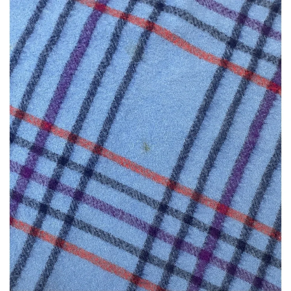 Vtg Albany Woollen Mills Blanket Australian 100% Wool Snuggle Rug Blue 51